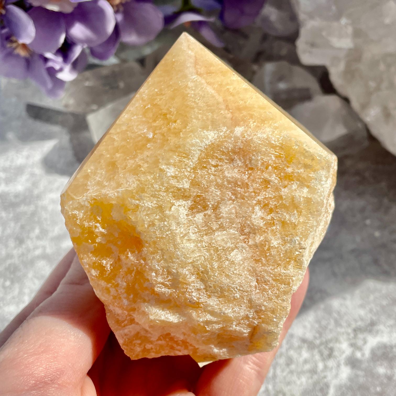 Polished Orange Calcite Point - 04 Polished Orange Calcite Point - 04